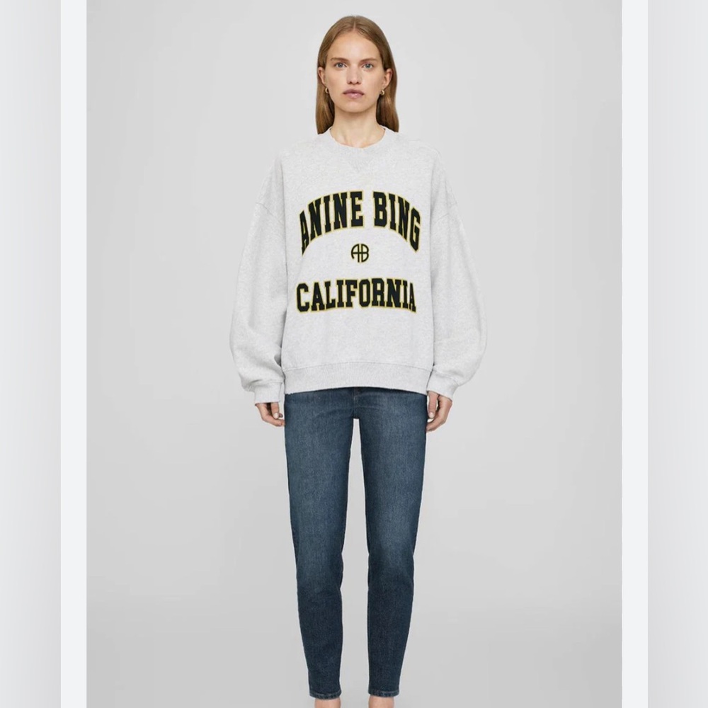 Anine Bing Jaci Sweatshirt California in Heather Grey
